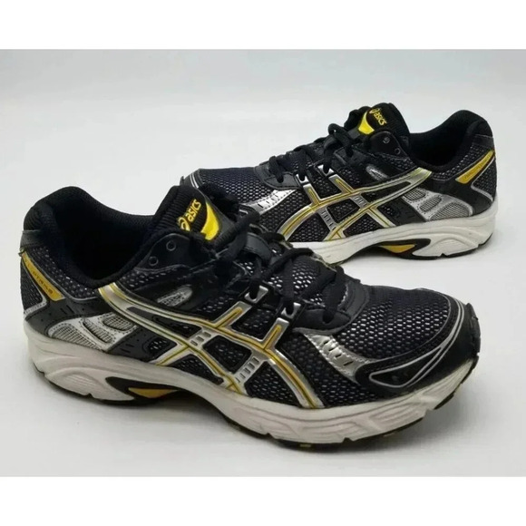 ASICS Gel Strike Silver Black Gold Running Shoes Womens Size 7.5 Clean Condition - Picture 1 of 10